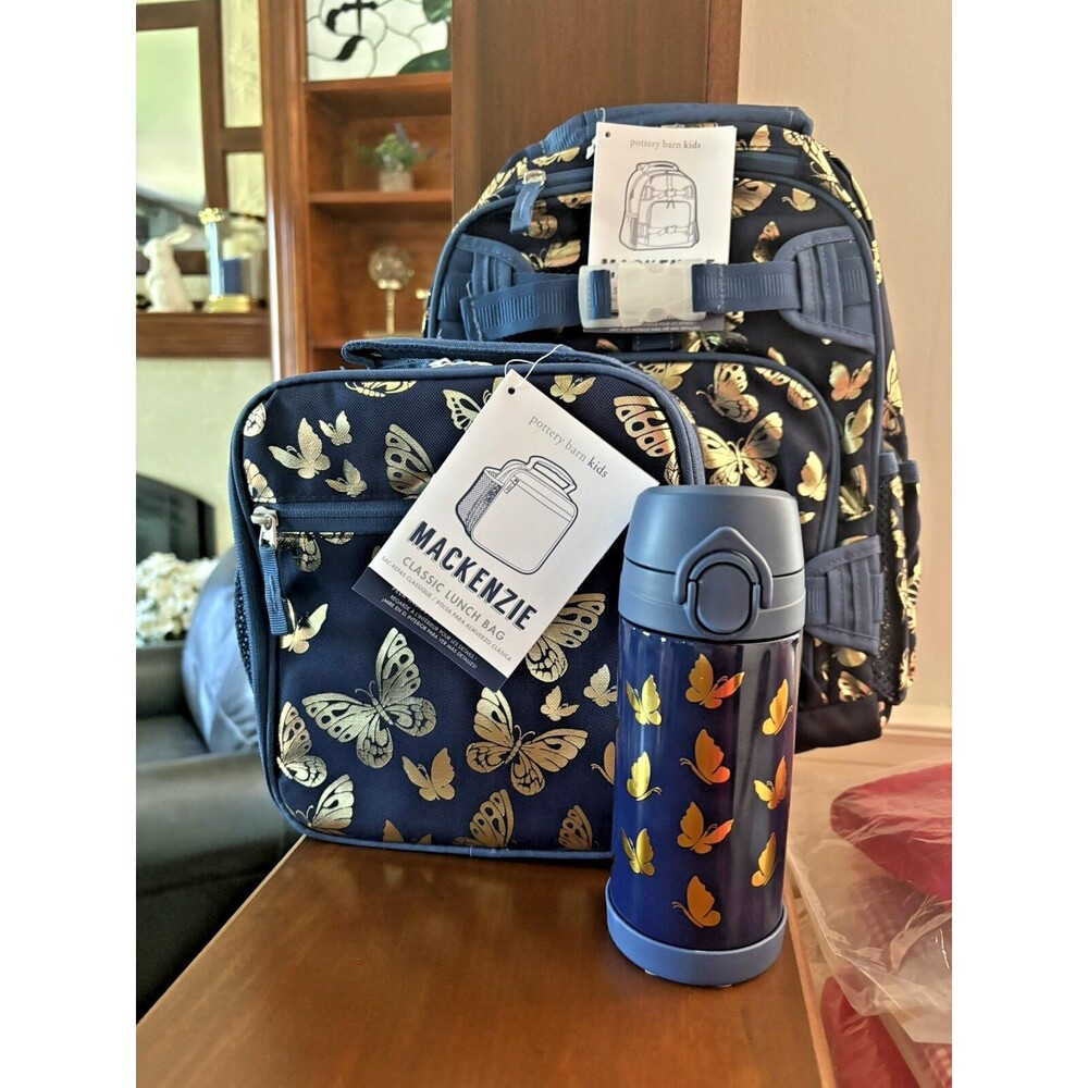 Pottery barn School LARGE BACKPACK +LUNCH BOX+WATER Rainbow Bag set 🌈